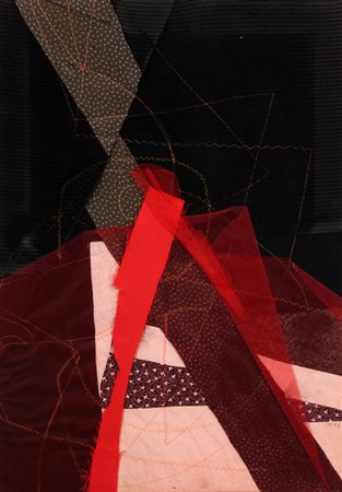Lai Maria Tela del Fuoco n. 3, 1976 assemblaggio di tessuti, cm. 69x49...
