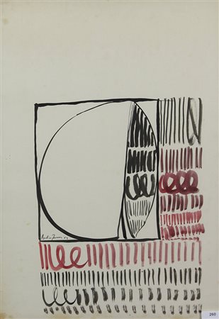 Ferrari Agostino Senza titolo, 1963 tecnica mista su carta applicata su tela,...