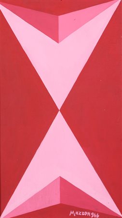 Mazzon Galliano Senza titolo, 1966 olio su tavola, cm. 40x23 firmato e datato...