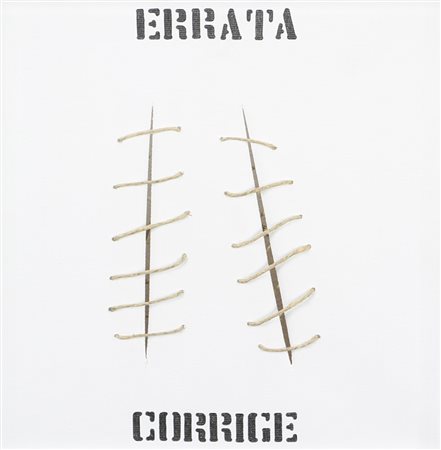 Vanni Sergio Errata Corrige, 2015 tecnica mista su tela entro teca di...