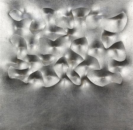 Amadio Giuseppe Crelo estroflessione su tela, cm. 60x60 firmata e intitolata...