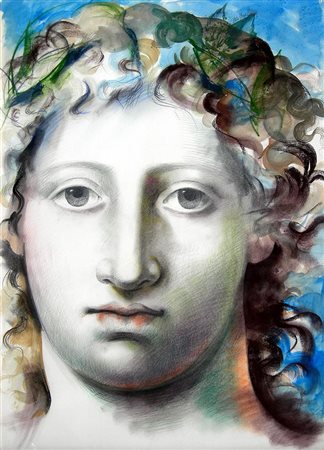 Mariani Carlo Maria Imago, 1988 tecnica mista su carta, cm. 80x60 firmato e...