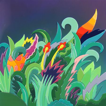 Sansavini Massimo Erba Voglio incastri di legno laccati e lucidati su tavola,...