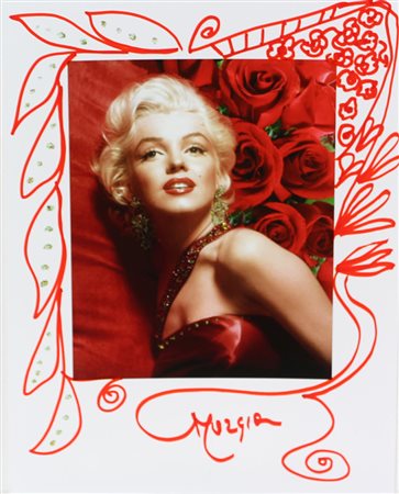 Murgia Maria Marilyn Monroe fotografia digitale dipinta, cm. 40x30 firmata in...