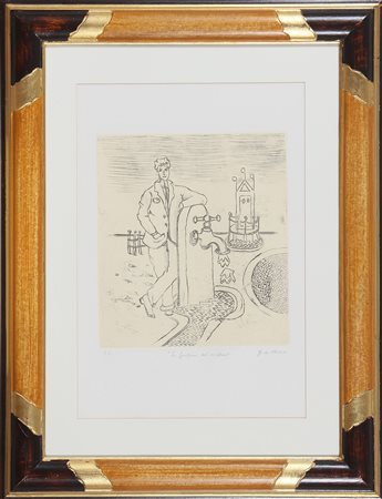 DE CHIRICO GIORGIO (1888 - 1978) La fontana del mistero. 1971. Vernice molle....