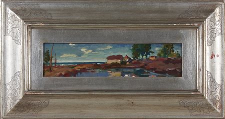 ZACCARIA GIOVAN BATTISTA (1902 - 1966) Paesaggio. Olio su cartoncino. Cm...