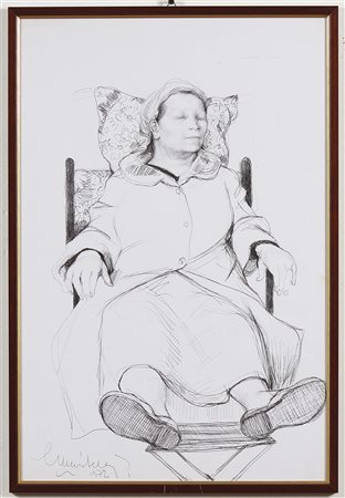 MUSITELLI GIULIO VITO (1901 - 1990) Donna. 1972. Tecnica mista su carta. Cm...