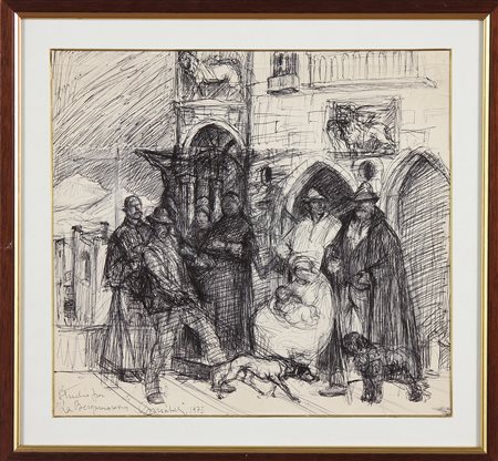 MUSITELLI GIULIO VITO (1901 - 1990) Studio per. 1975. Penna su carta. Cm...