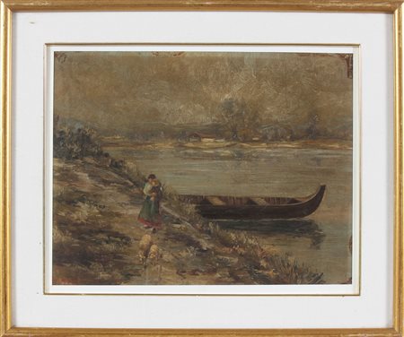 BLASIUS (1908 - 1979) Senza titolo. Olio su cartone. Cm 50,00 x 40,00....