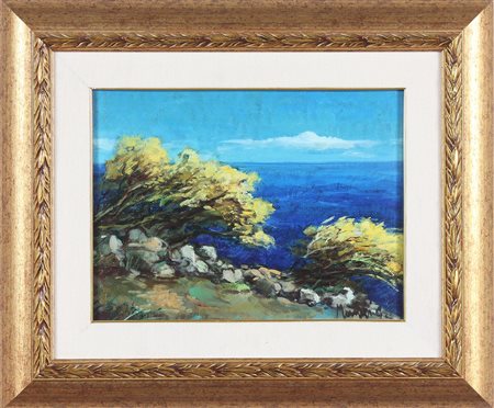 MAGGI GIAMPIETRO (n. 1934) Ginestre. 2003. Olio su tela . Cm 40,50 x 30,50....