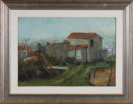 BIZZAI ALBERTO (1926 - 2004) Senza Titolo. 1966. Olio su tela . Cm 70,00 x...