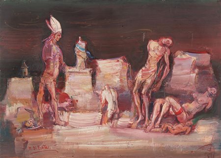 DI PRATA OSCAR (1910 - 2006) Senza titolo. Tecnica mista su tavola. Cm 55,00...