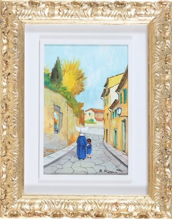 MARMA RODOLFO (1923 - 1999) Monachina. 1982. Olio su tavola. Cm 20,00 x...