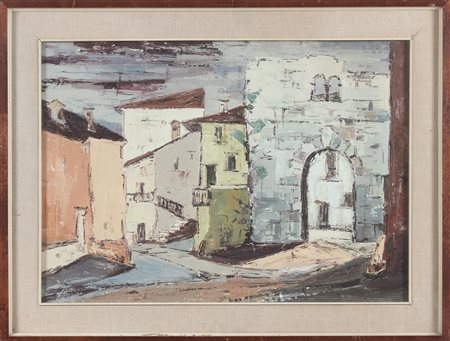 BRAMBILLA GIOVANNI (n. 1942) Erba - Torre di Vill'incino. Olio su tela . Cm...