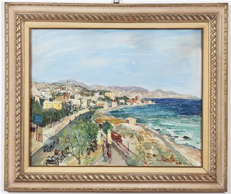 CORTIELLO MARIO (1907 - 1982) San Remo. 1951. Olio su tavola. Cm 50,00 x...