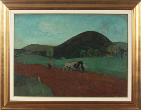 LOTTO RITIRATO LOTTO RITIRATO. 1945. Olio su tela . Cm 80,00 x 60,00. firmato...