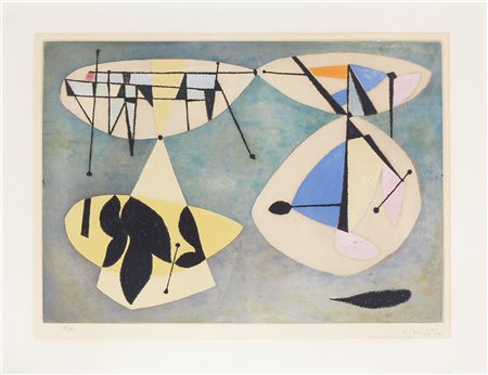 SINGIER GUSTAVE (1909 - 1984) Estacade. 1956. Acquaforte. Cm 66,50 x 51,00....