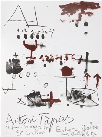 TAPIES ANTONI (1923 - 2012) St. Gallen. 1993. Litografia. Cm 60,00 x 81,50....