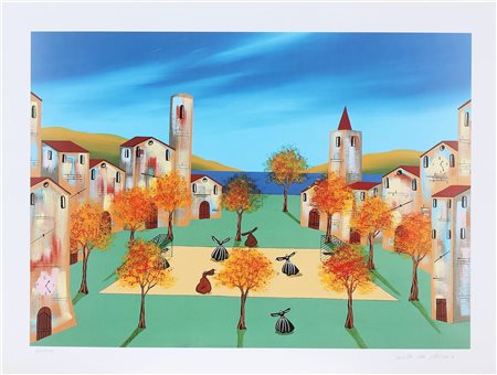 DA NORCIA PAOLO (n. 1953) Lotto composto da n. 4 grafiche. Autunno....