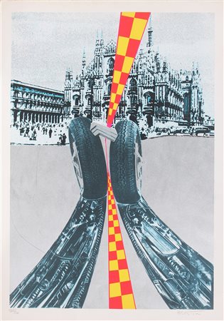 BERTINI GIANNI (1922 - 2010) Senza titolo. Serigrafia. Cm 50,00 x 70,00....
