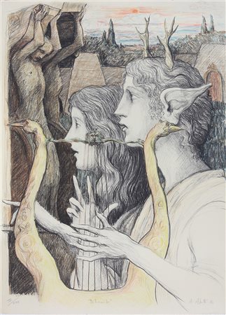 ABATE ALBERTO (n. 1946) Ditirambo. 1982. Litografia. Cm 58,00 x 80,00....
