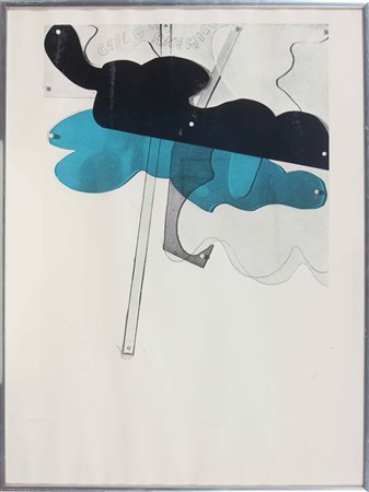 SCHIFANO MARIO (1934 - 1998) Cielo anemico. Litografia. Cm 60,00 x 80,00....
