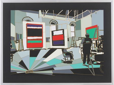 NESPOLO UGO (n. 1941) Senza titolo. Litografia. Cm 69,00 x 48,50. P.d.a....