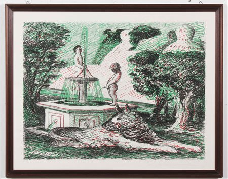 FIUME SALVATORE (1915 - 1997) Gemelli - serie Segni Zodiacali. Litografia. Cm...