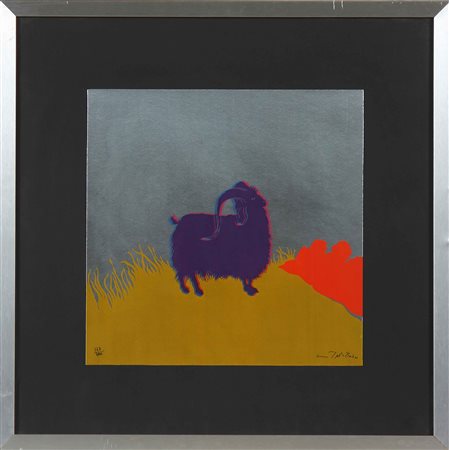 MAROTTA GINO (n. 1935) Muflone. Litografia. Cm 32,50 x 32,50. 177/500....