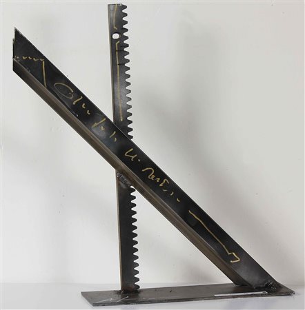 CAMINITI ALEX (n. 1977) Punto di rottura. Metallo e smalto. Cm 43,00 x 49,00...