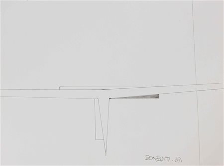 BONFANTI ARTURO (1905 - 1978) Senza titolo. 1969. Matita su carta. Cm 20,00 x...