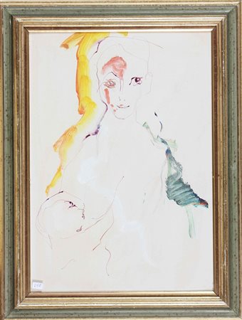 TRECCANI ERNESTO (1920 - 2009) Figura. 1978. Tecnica mista su carta. Cm 35,00...