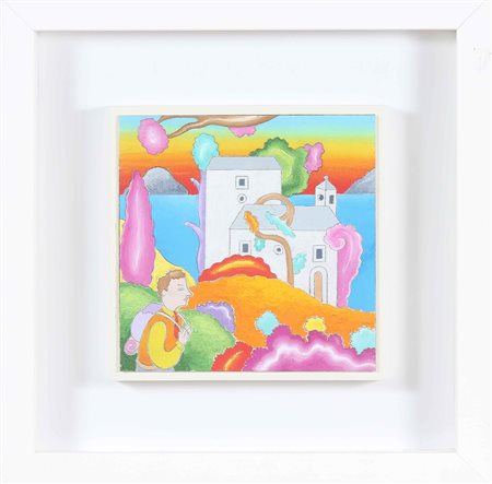 ALINARI LUCA (n. 1943) Senza titolo. Olio su tavola. Cm 20,00 x 20,00....