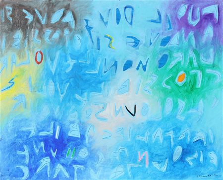 NUCARA RENZO (n. 1955) Scrittura. 1984. Acrilico su tela. Cm 50,00 x 40,00....