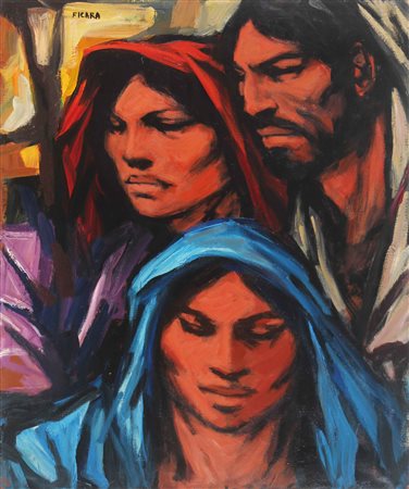 FICARA FRANZ (1926 - 1994) Senza titolo. 1985. Olio su tela . Cm 50,00 x...