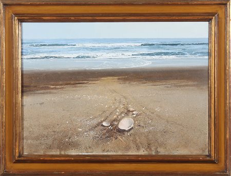 CANCOGNI AGOSTINO (n. 1950) Versilia. Olio su tela . Cm 70,00 x 50,00. Firma...