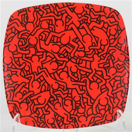 HARING KEITH (1958 - 1990) D'Apres Keith Hering. . piatto in ceramica. Cm...