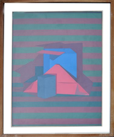 LUCIANO ORI Il cappello, 1958 Acrilici su faesite cm. 70x50 Firma e data sul...