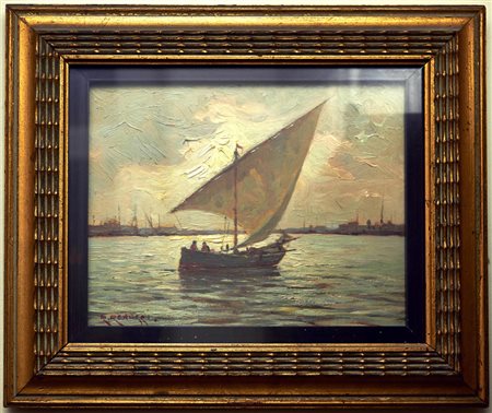 RENUCCIO RENUCCI Marina Olio su tavola cm. 20x25 Firma in basso a sinistra