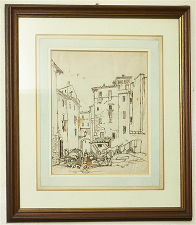 MORICCI Borgo China su carta cm. 26x22 Timbro a secco in basso a destra