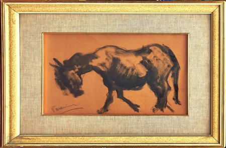 VANNINI Asino China e carboncino su cartone cm. 19x29 Firma in basso a sinistra