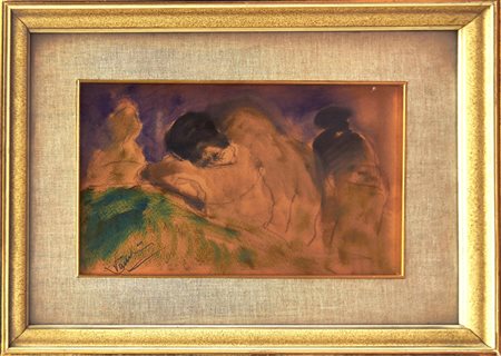 VANNINI Figure Tecnica mista su cartone cm. 19x29 Firma in basso a sinistra