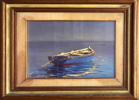 UGO DONATI Marina, 1978 Olio su tela cm. 35x50 Firma in basso a...