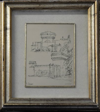 PAOLO ZAULI Porta Saragozza Lastra in argento cm. 22x16 Firma in basso a destra