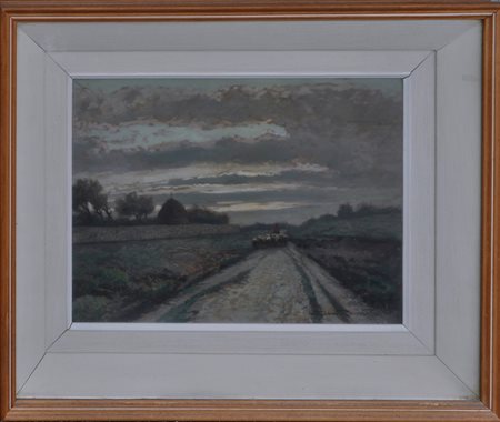 GINO ROMITI Paesaggio Olio su faesite cm. 30x39 Firma in basso a destra