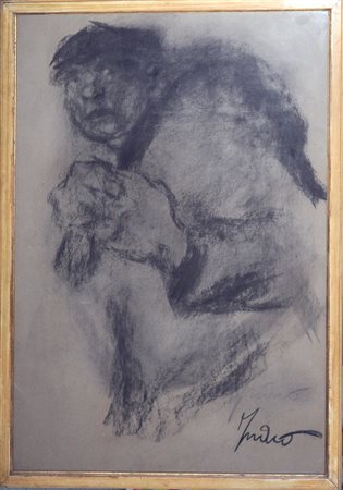 INACO Figura Carboncino cm. 100x70 Firma in basso a destra