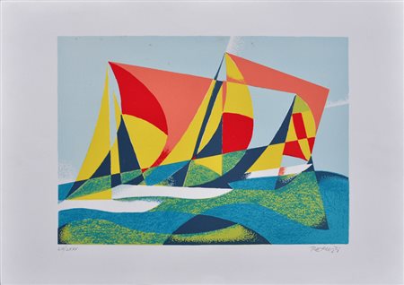 Lotto unico di due litografie OSVALDO PERUZZI Senza titolo Litografia a...