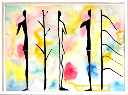 ROBERTO BARNI Paesaggio, 2004 Tecnica mista su cartoncino cm. 46x60 Firma,...