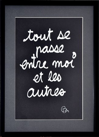 BEN VAUTIER Senza titolo, 2014 Tecnica mista su carta cm. 30x22 Firma in...