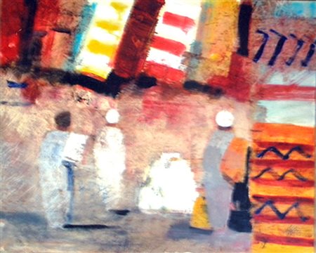 SALVATORE MAGAZZINI Souck Olio su tavola cm. 40x50 Firma in basso a destra...